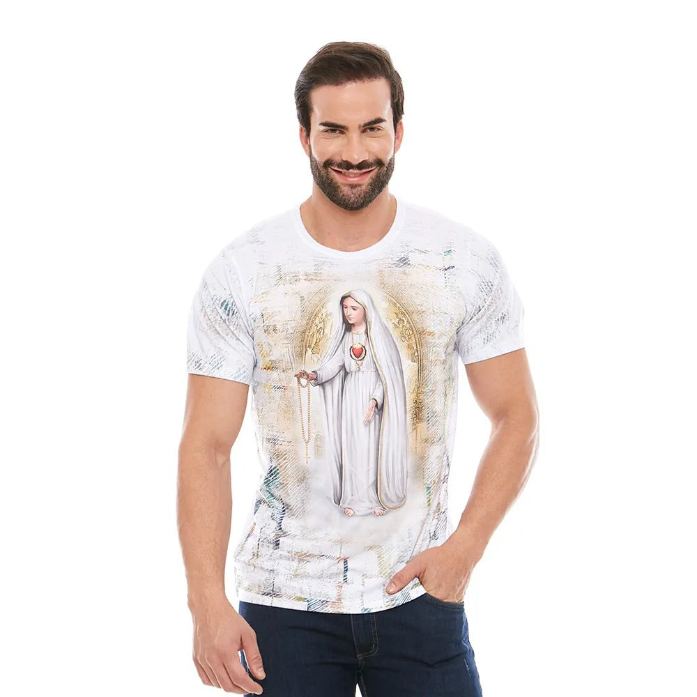 Camiseta Nossa Senhora de Fátima / Branco