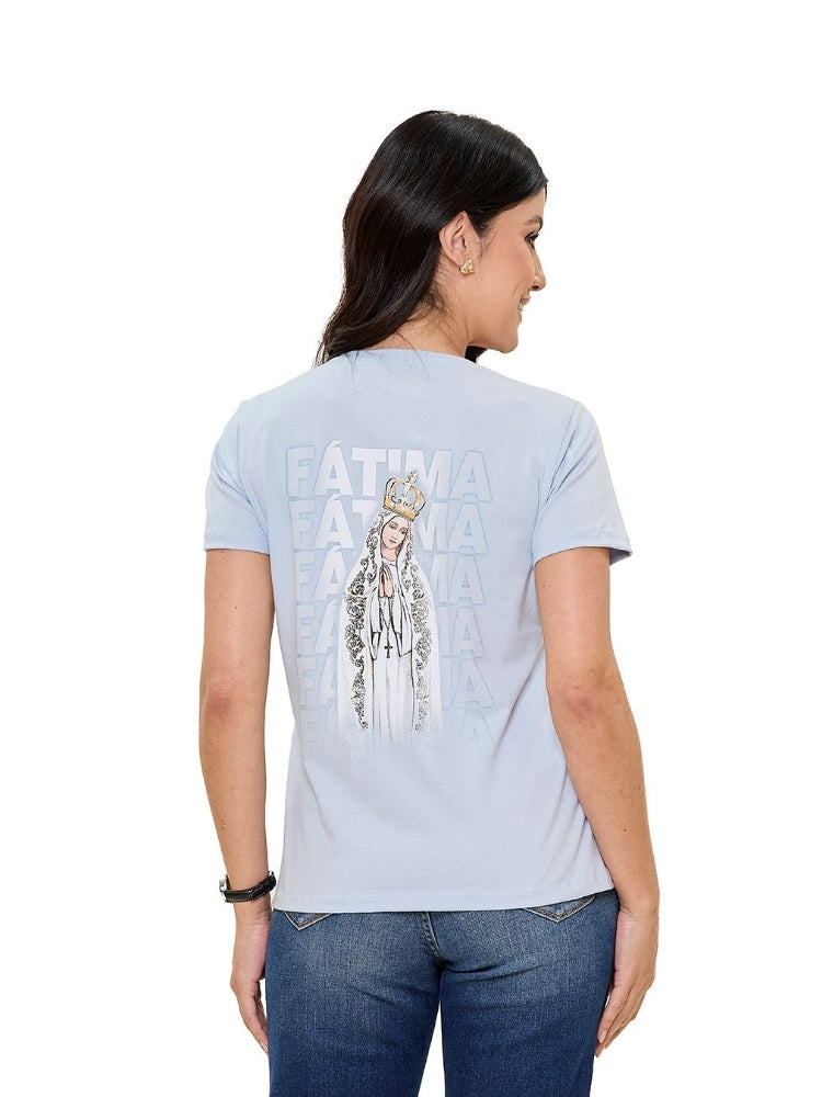 Baby Look Nossa Senhor de Fátima DV13532 Azul Bebe